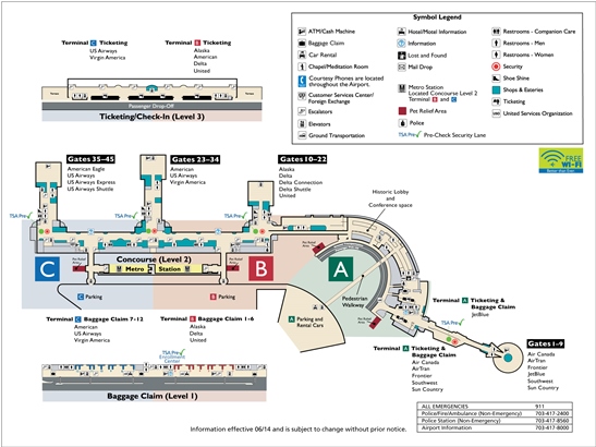 DCA Terminal Map